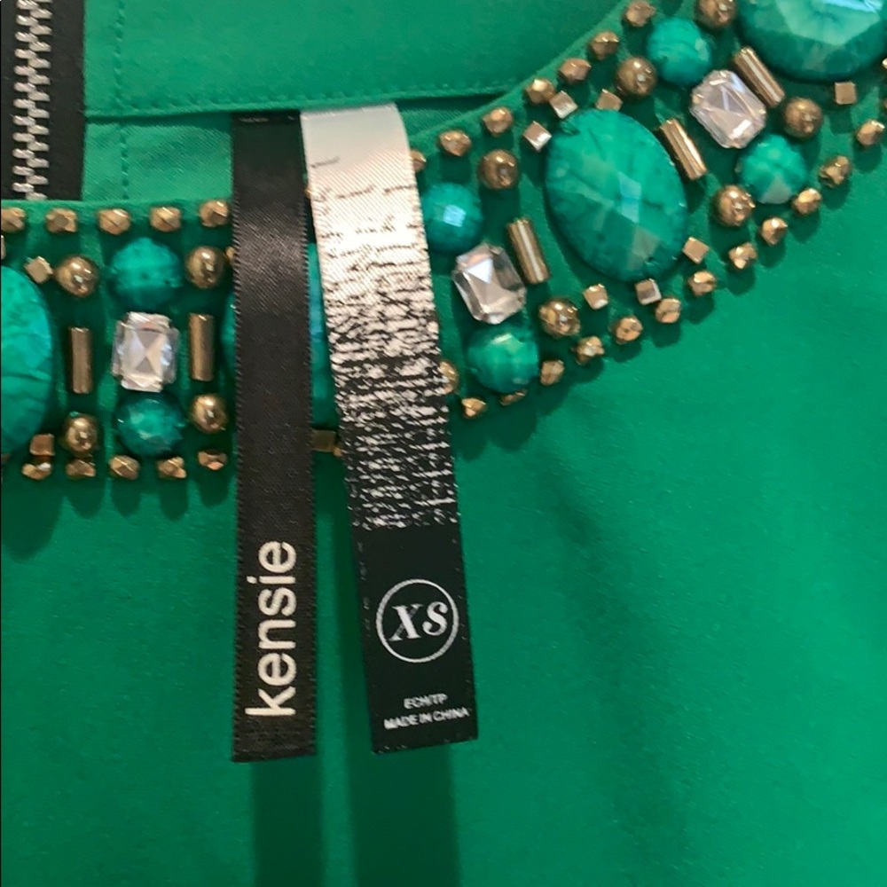 Emerald green cocktail dress - Picture 3 of 4